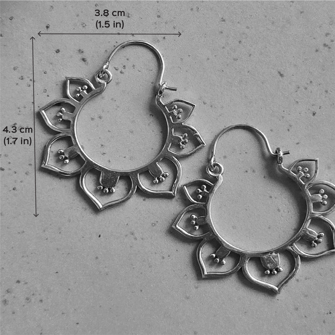 Handmade Clara Hoops Brass Earrings