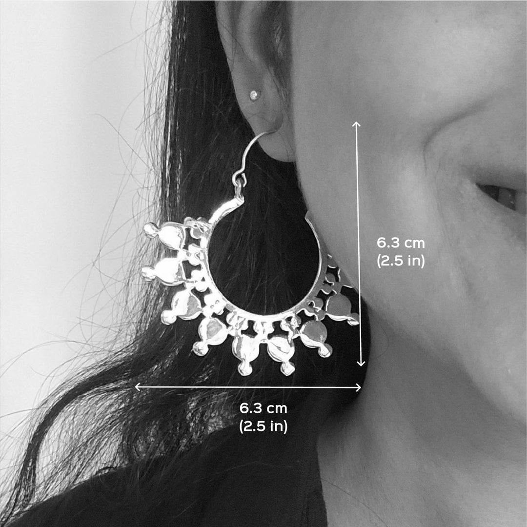 Handmade Freya Hoops Brass Earrings