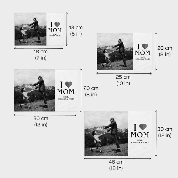 Photo Personalized I Love Mom Theme Wooden Photo Frame