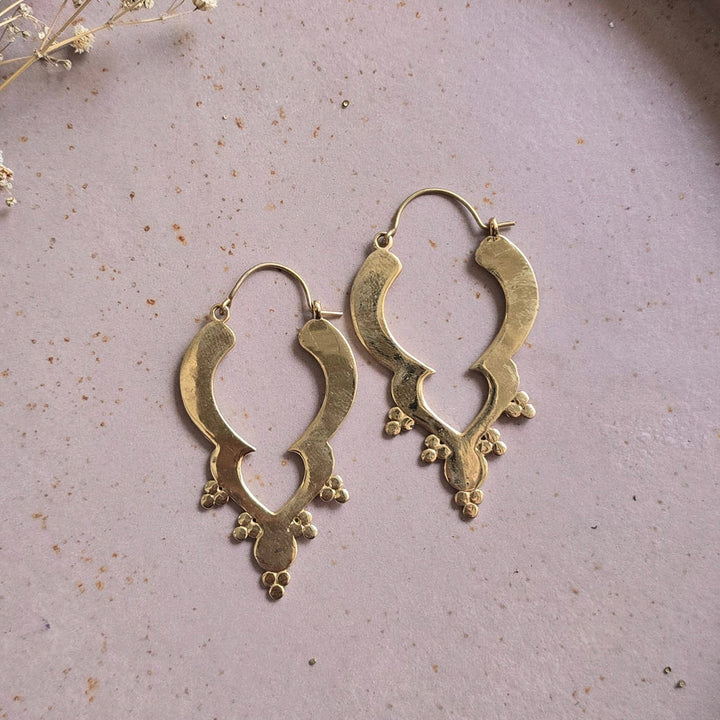 Handmade Aurora Hoops Brass Earrings