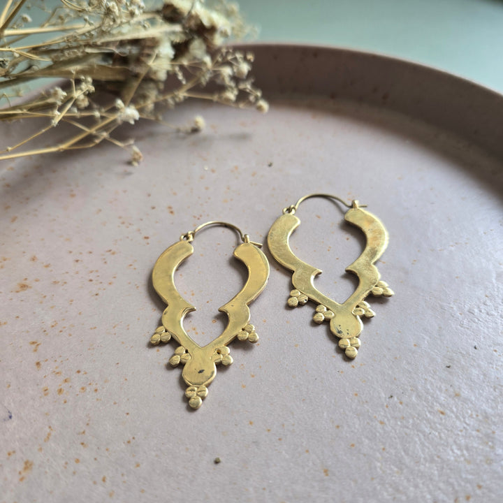 Handmade Aurora Hoops Brass Earrings