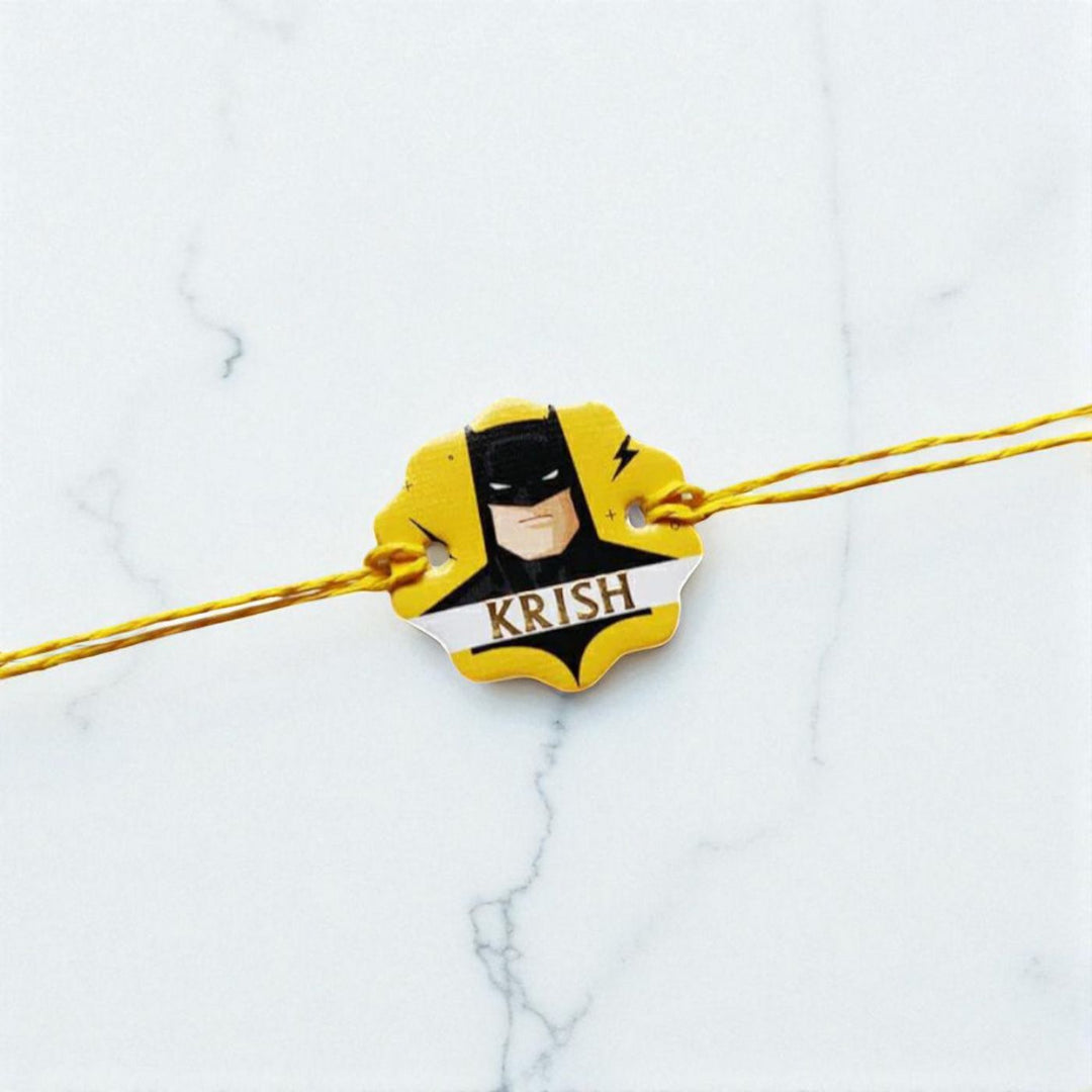 Personalized Ecofriendly Batman Theme Paper Kids Rakhi