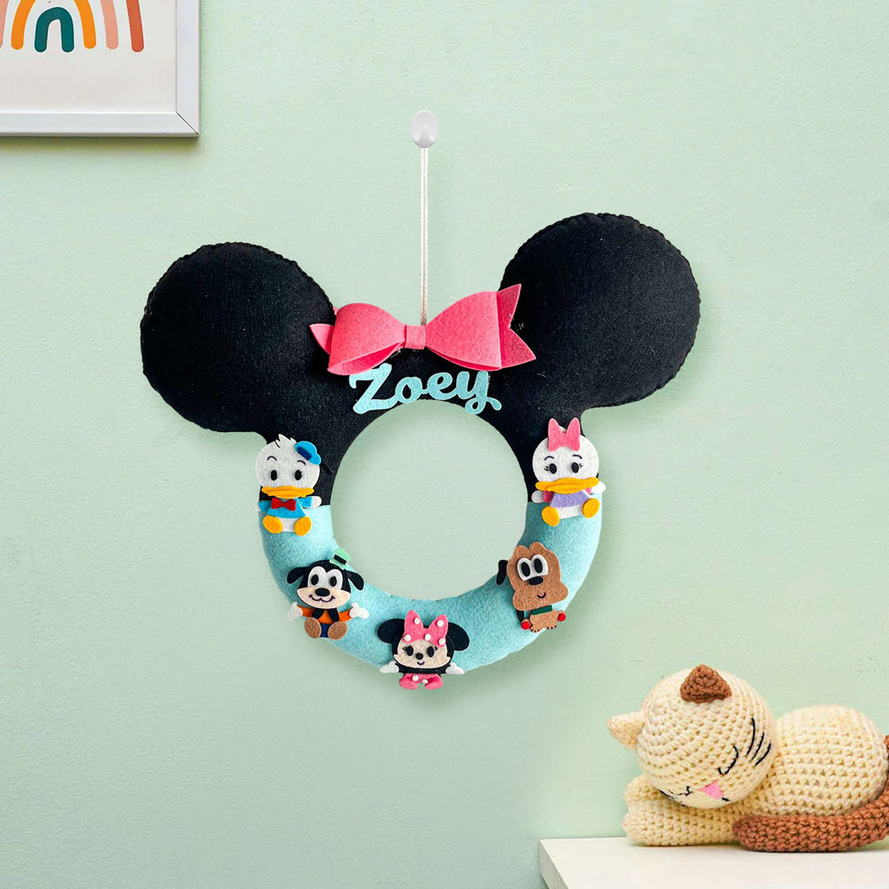 Personalized Disneyland Squad Theme Felt Kids Name Plate - Hanging on Wall Hook Display