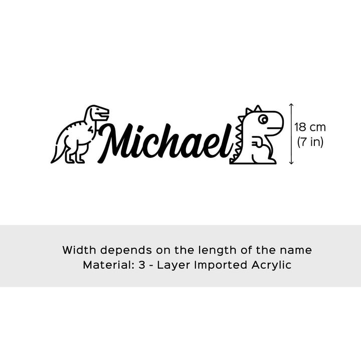 Personalized Gold White With Multiple Motif Theme Acrylic Kids Name Plate