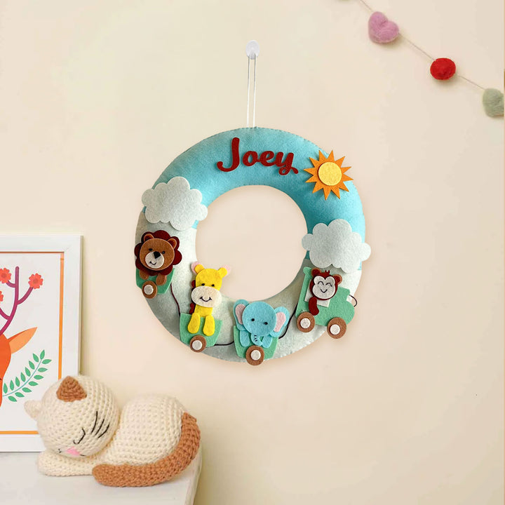 Personalized Wildlife Wonders Theme Felt Kids Name Plate - None (2)