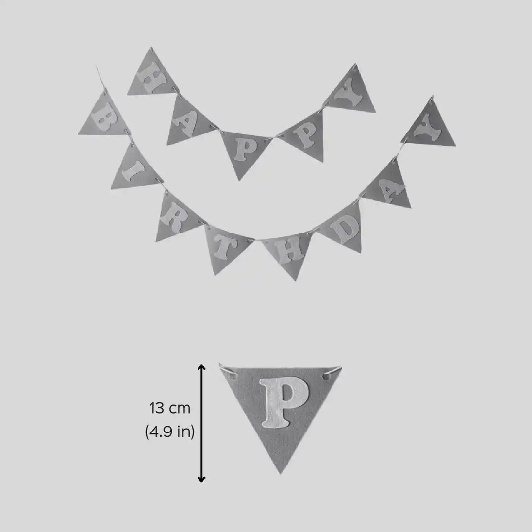 Handmade Flag Design Felt Happy Birthday Banner