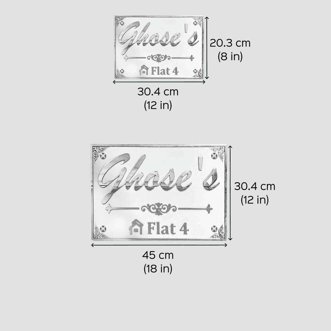 Personalized Waterproof Beautiful White And Gold Acrylic Led Name Plate - Dimension Chart with Two Sizes