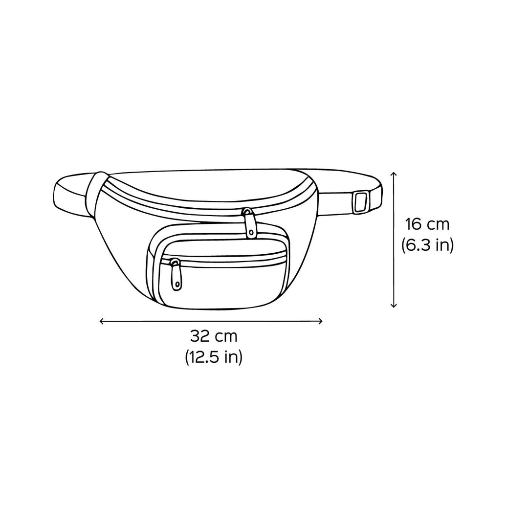 Handmade Block Printed Boho Theme Cotton Belt Bag | 12.5 x 6.3 Inch