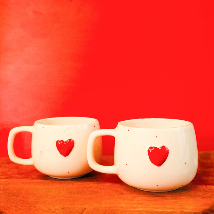 Dil Se Diwali Gift Hamper | Includes 2 Heart Mugs, 2 Brass Spoons, 1 Lakshmi Charan, 1 Diwali Card, 1 Gift Box