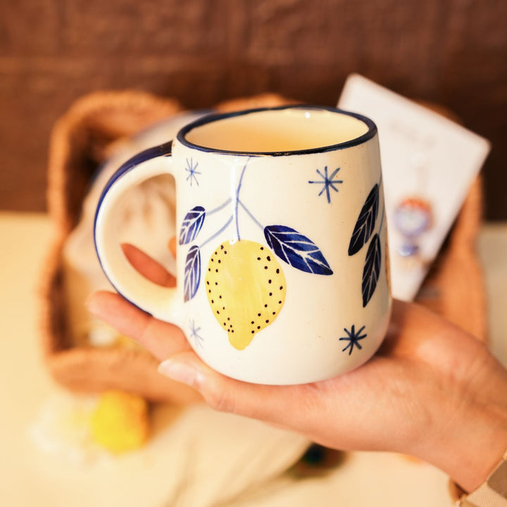 Sattvik Start Diwali Gift Hamper | Includes 1 Plate, 1 Mug, 1 Dry Fruit Potli, 2 Hangings, 1 Diwali Card, 1 Basket