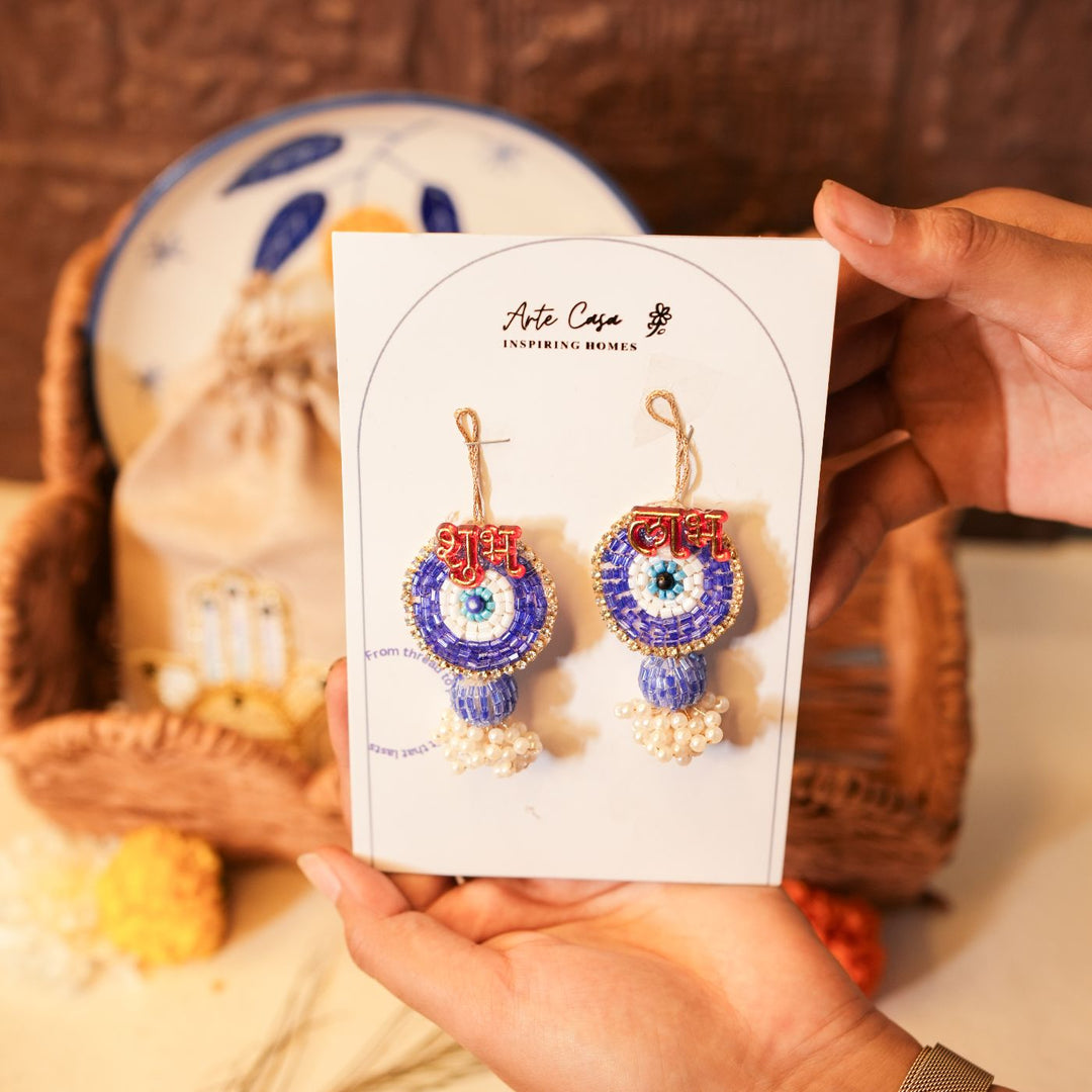 Sattvik Start Diwali Gift Hamper | Includes 1 Plate, 1 Mug, 1 Dry Fruit Potli, 2 Hangings, 1 Diwali Card, 1 Basket