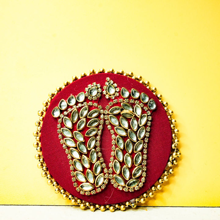 Eco Utsav Mini Diwali Gift Hamper | Includes 1 Lakshmi Charan, 1 Candle, 1 Dry Fruit Potli, 1 Decor Flower Bunch, 1 Diwali Card, 1 Jute Basket