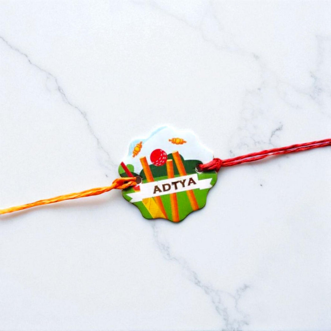 Personalized Ecofriendly Cricket Theme Paper Kids Rakhi