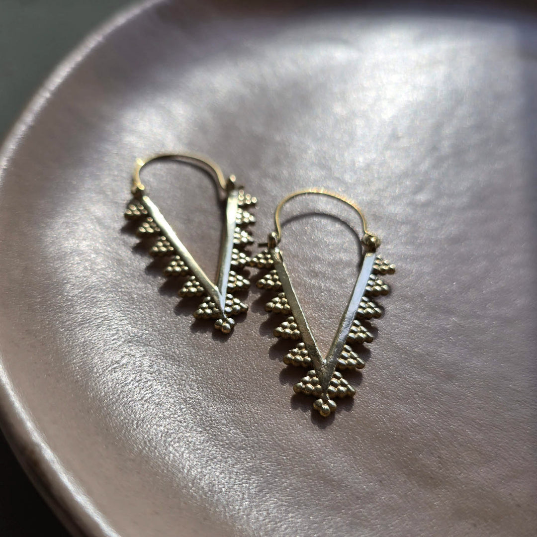 Handmade Carmela Hoops Brass Earrings