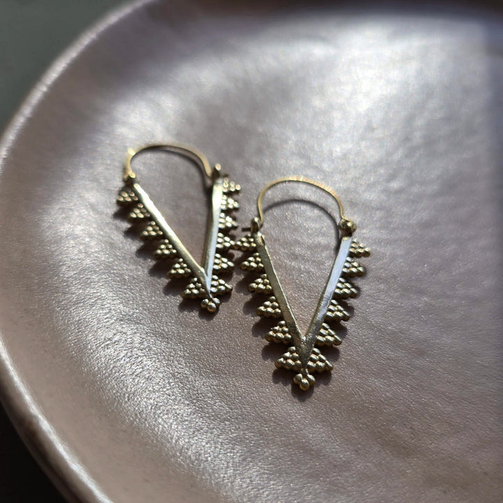 Handmade Carmela Hoops Brass Earrings