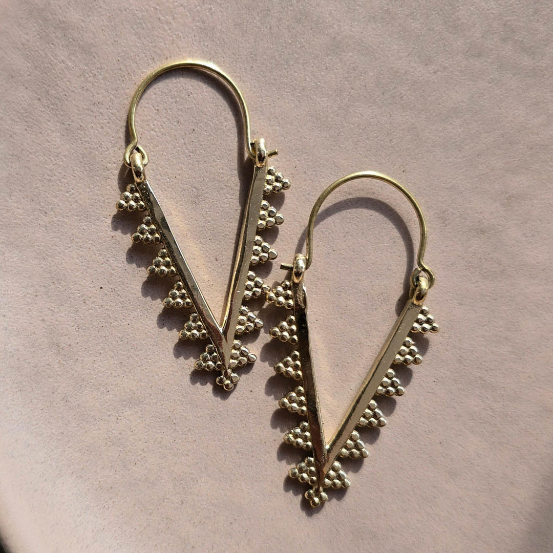 Handmade Carmela Hoops Brass Earrings