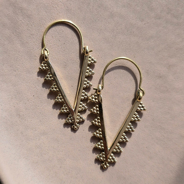 Handmade Carmela Hoops Brass Earrings