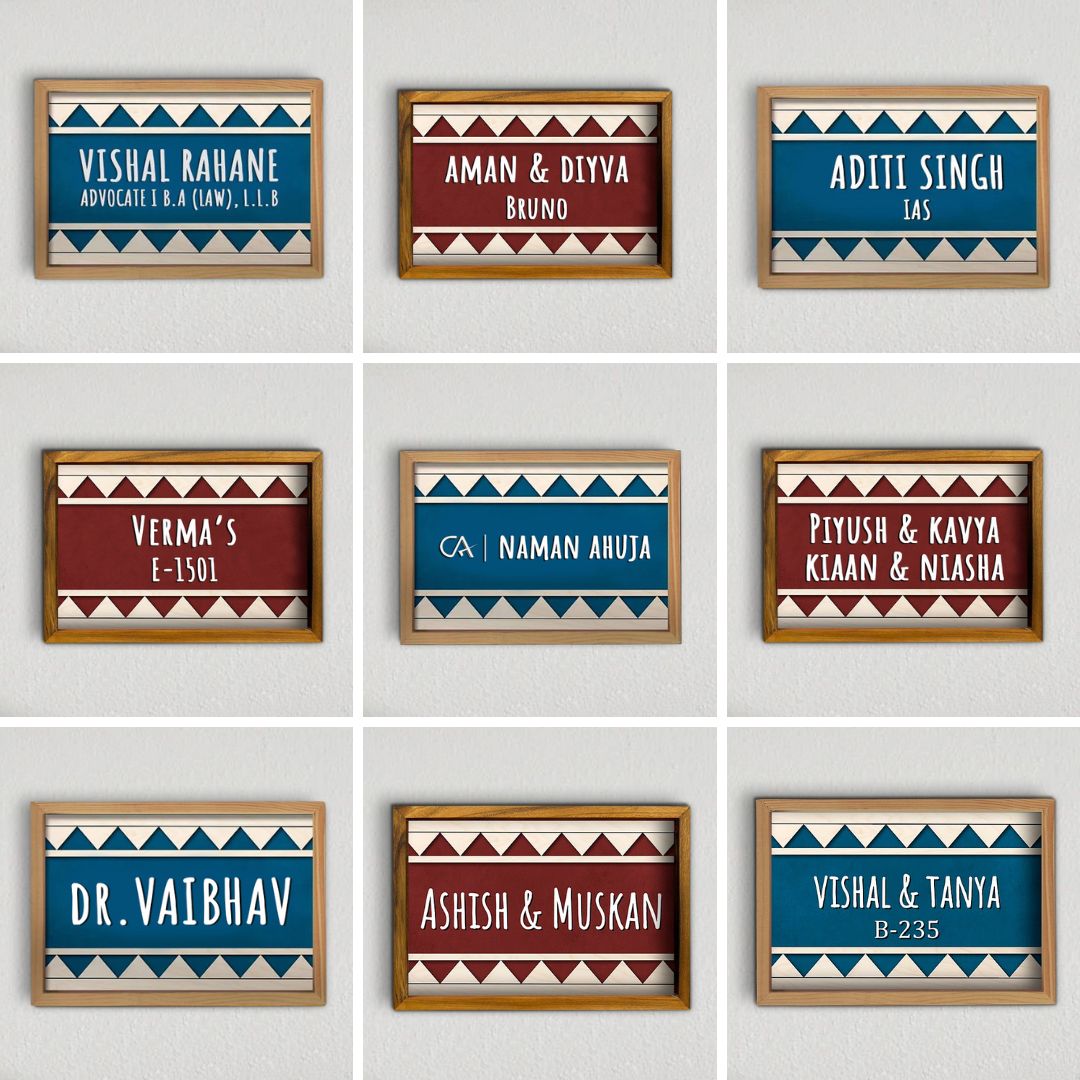 Wooden Personalized Framed Nameplate For Couples