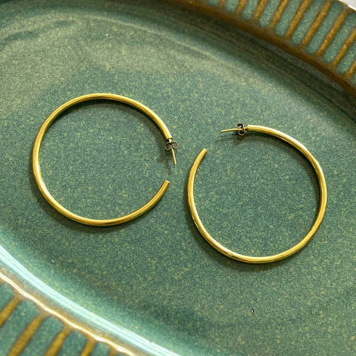 Handmade Circular Design Brass Earrings