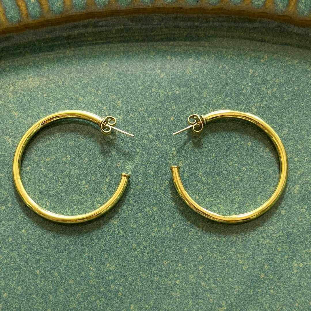 Handmade Circular Design Brass Earrings