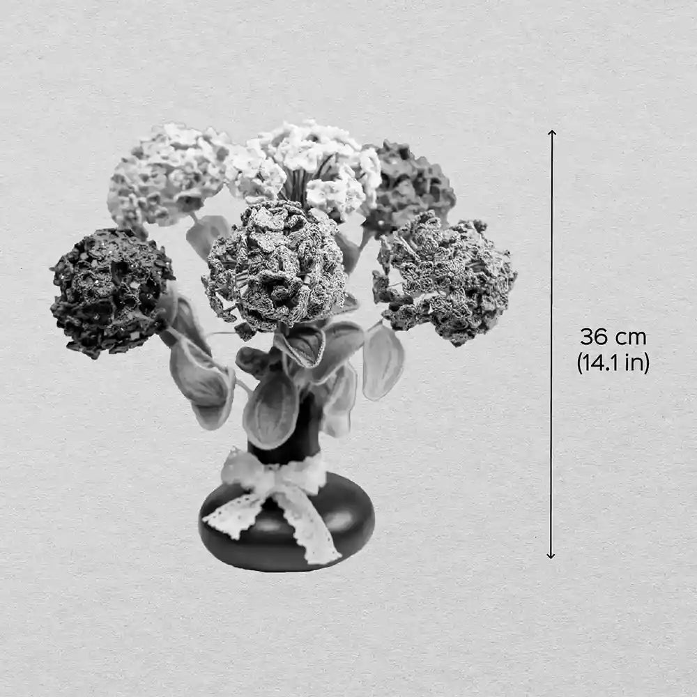 Handmade Crochet Hydrangea Cotton Flower Stick | Pack Of 1