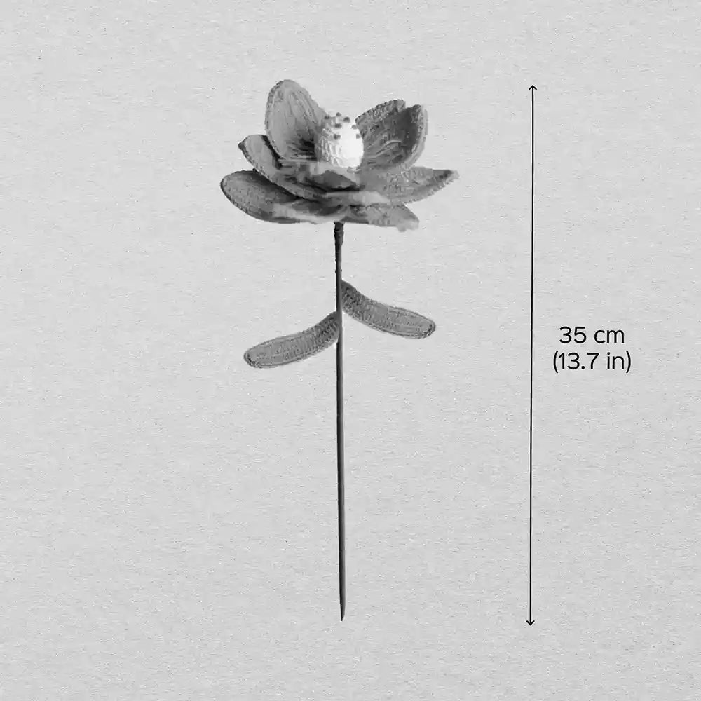 Handmade Crochet Lotus Cotton Flower Stick | Pack Of 1