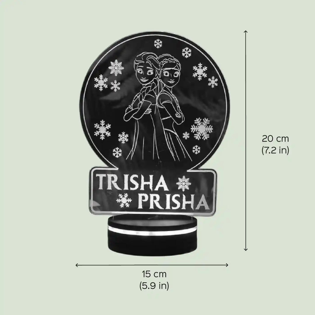 Personalized Engraved Frozen Princess Theme Acrylic Table Lamp