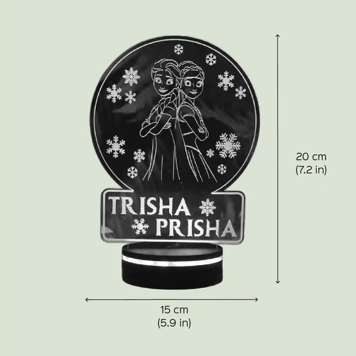 Personalized Engraved Frozen Princess Theme Acrylic Table Lamp