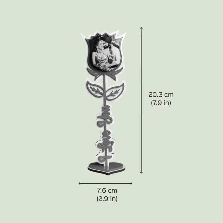 Photo Personalized Printed Rose Theme Wooden Decorative Plaque