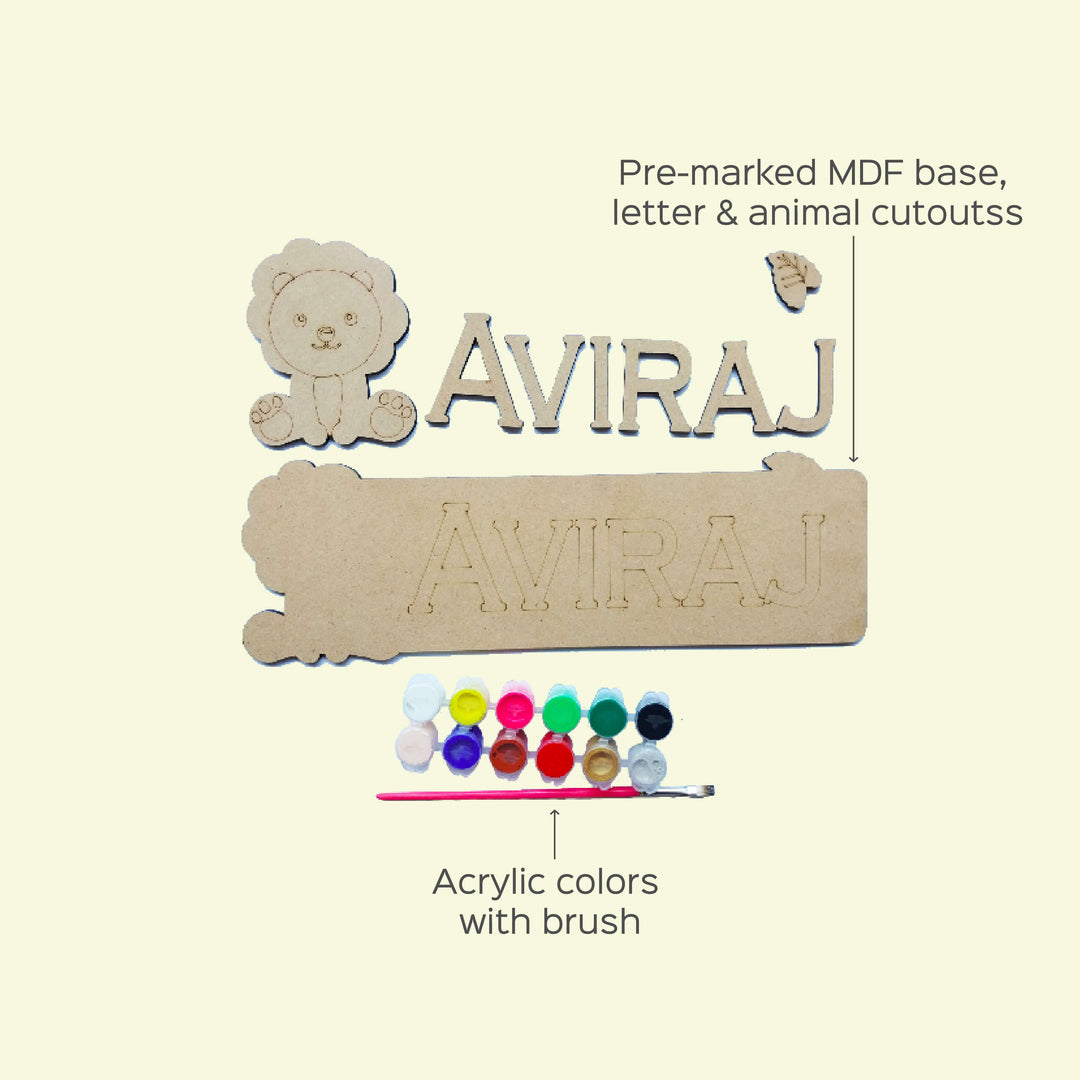 Personalised Animal Theme Nameplate DIY Kit