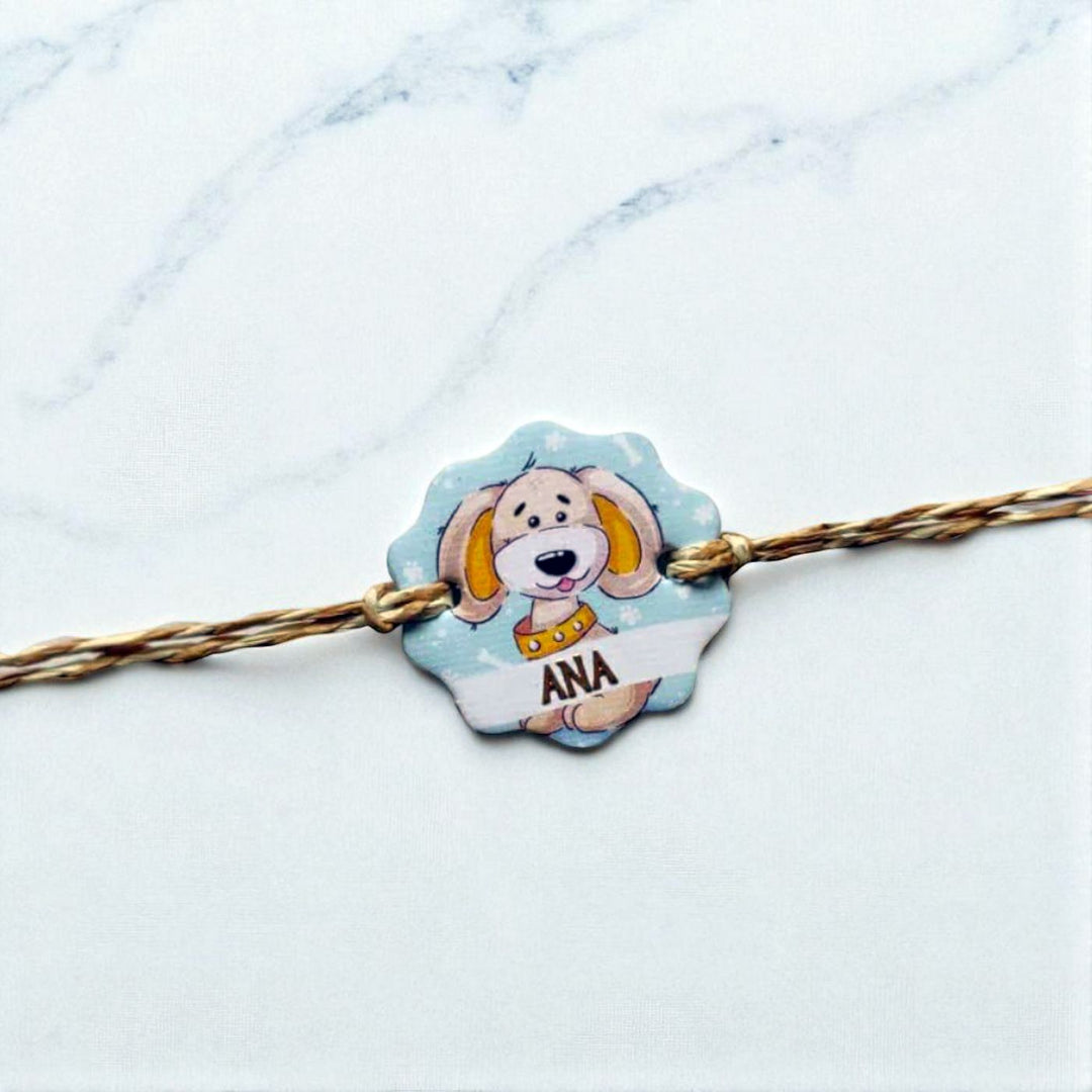 Personalized Ecofriendly Dog Theme Paper Kids Rakhi