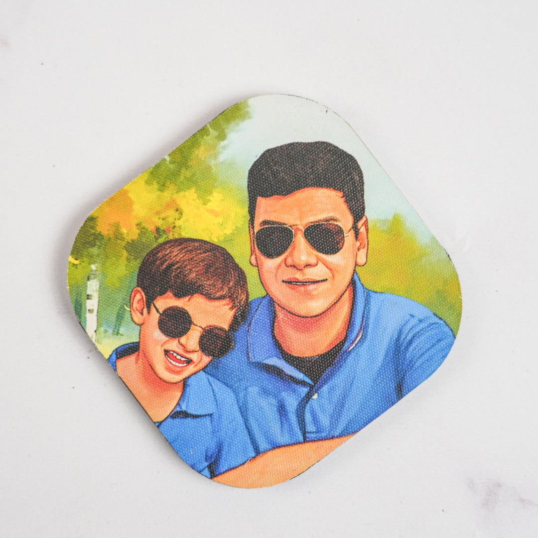 Photo Personalized Hand-Painted Dad Theme MDF Wood Fridge Magnet