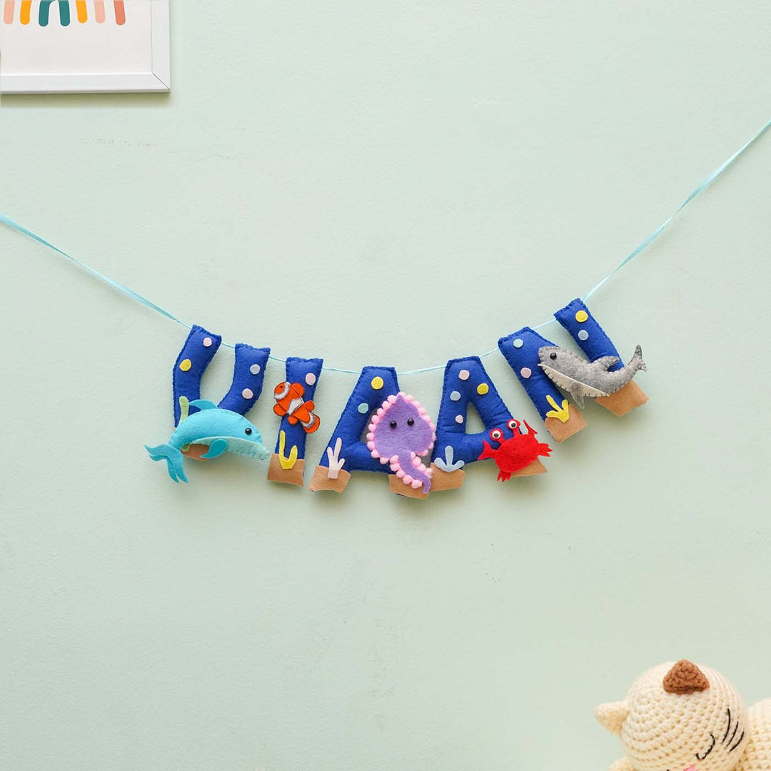 Personalized Handmade Underwater Theme Felt Bunting - Hanging Name Garland Display