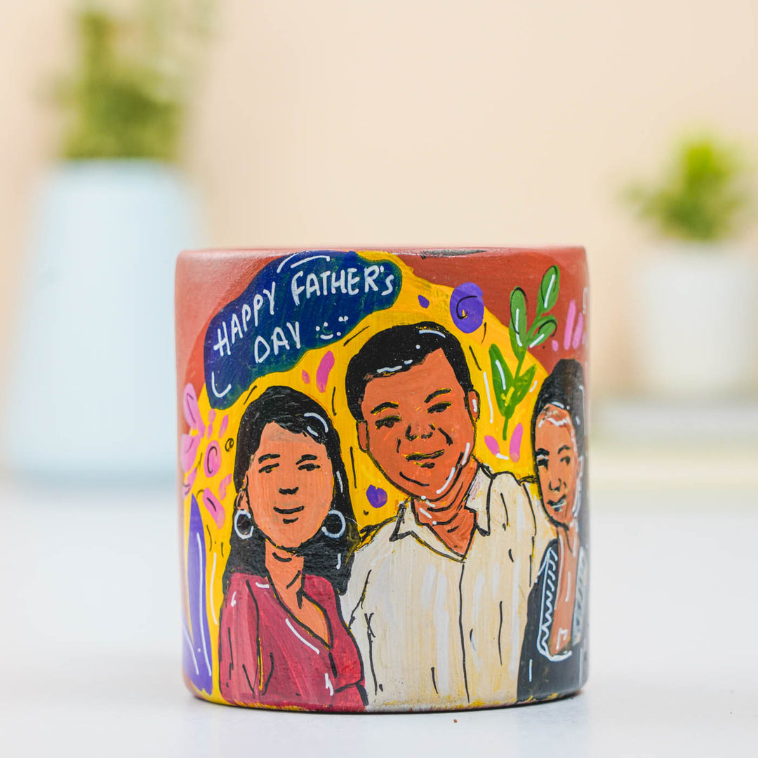 Photo Personalized Hand-Painted Spring Design Terracotta Mug