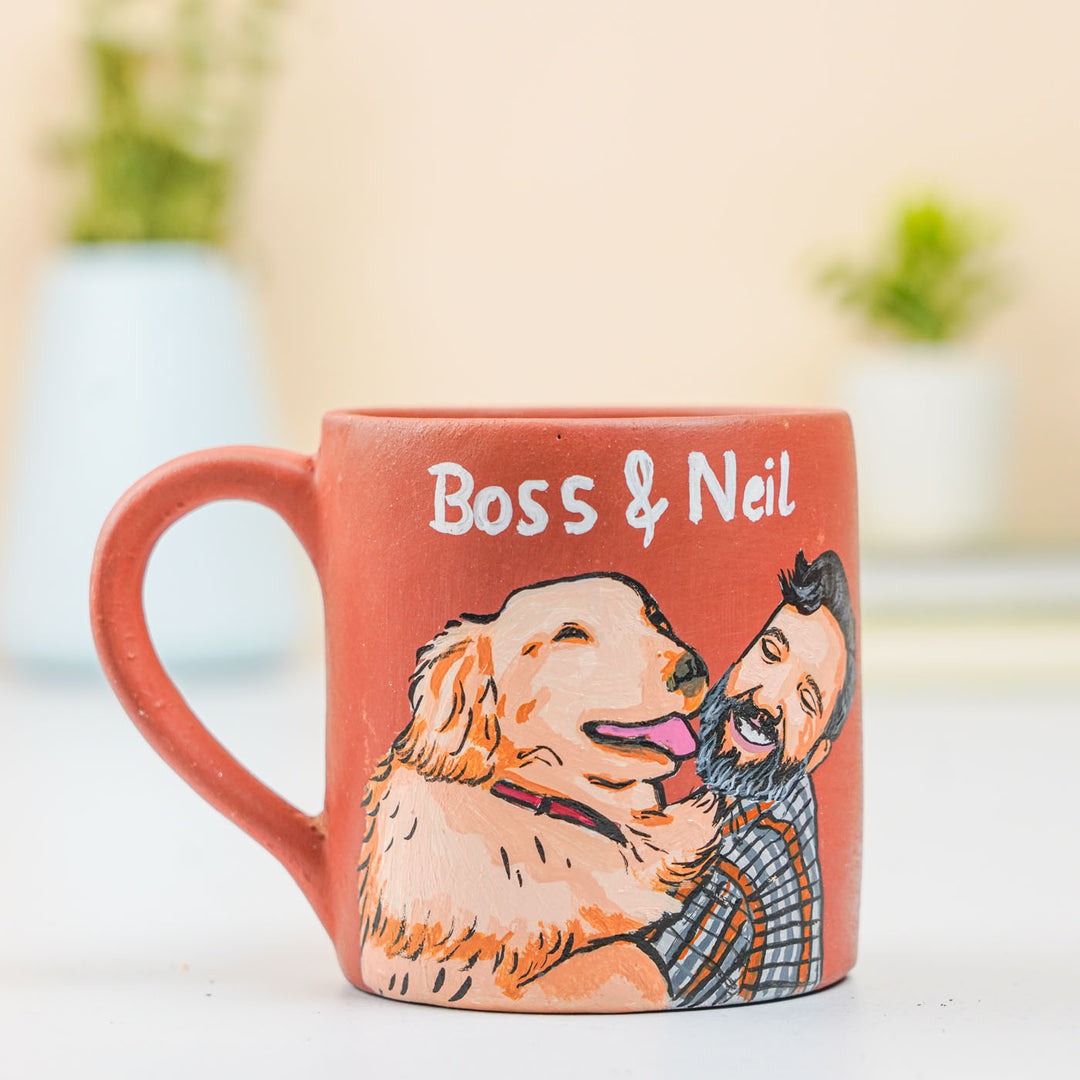 Photo Personalized Hand-Painted Pet Father Terracotta Mug