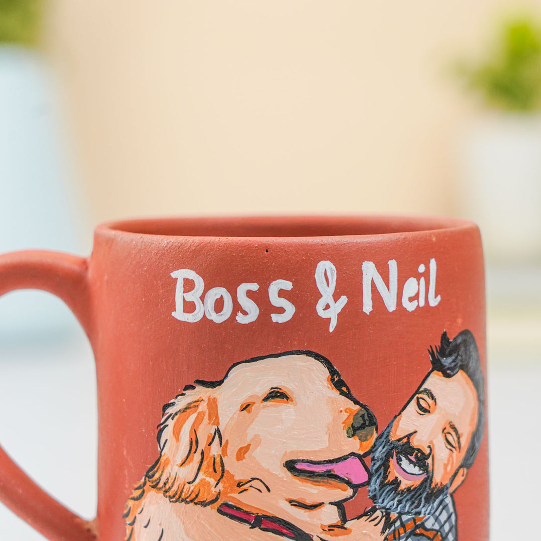 Photo Personalized Hand-Painted Pet Father Terracotta Mug