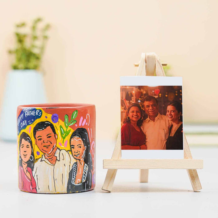Photo Personalized Hand-Painted Spring Design Terracotta Mug
