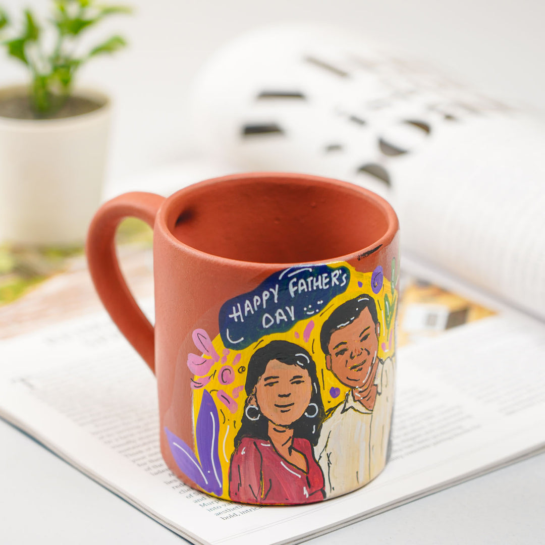 Photo Personalized Hand-Painted Spring Design Terracotta Mug
