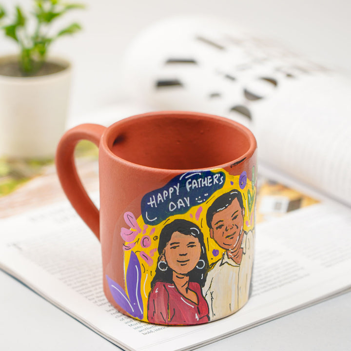 Photo Personalized Hand-Painted Spring Design Terracotta Mug