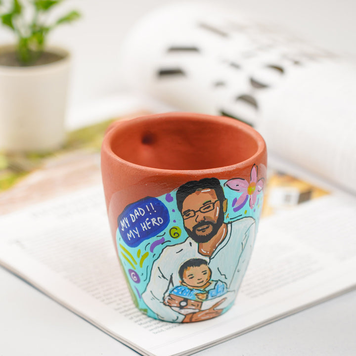 Photo Personalized Hand-Painted Blossom Design Terracotta Mug