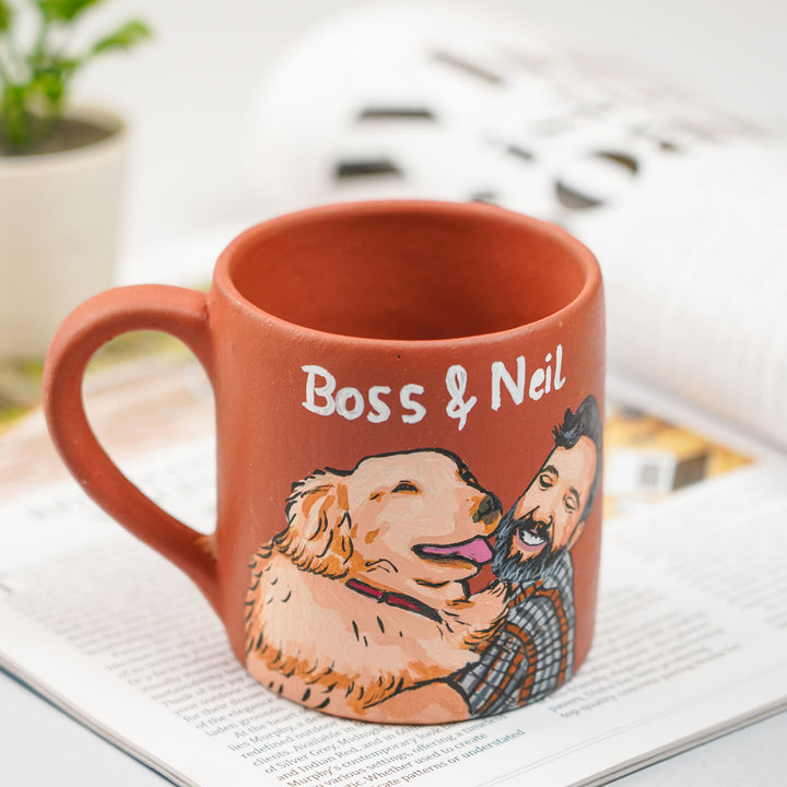 Photo Personalized Hand-Painted Pet Father Terracotta Mug
