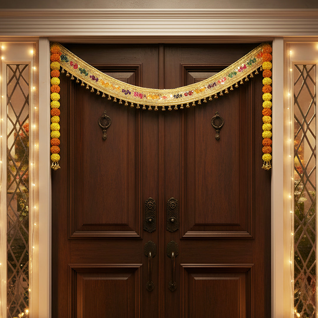 40 Inch | Handmade Beaded Golden Designer Toran