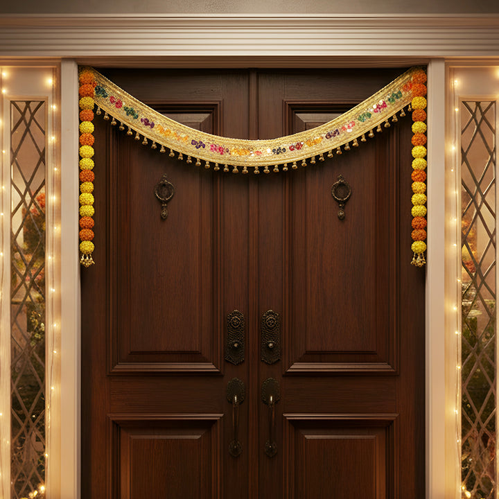 40 Inch | Handmade Beaded Golden Designer Toran