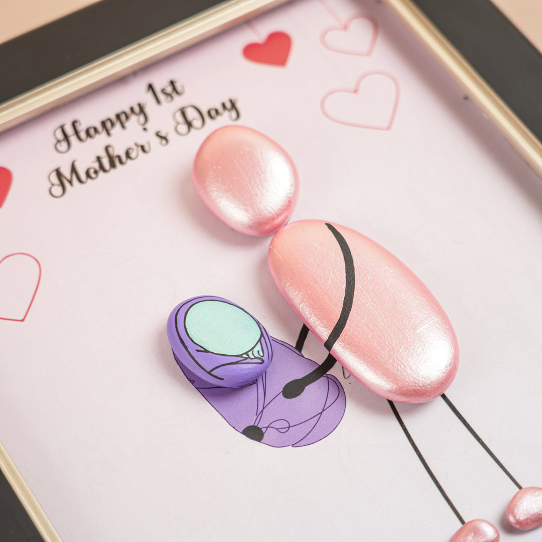 Personalized Pebble Art Baby Bloom Wooden Name Plate With Lights