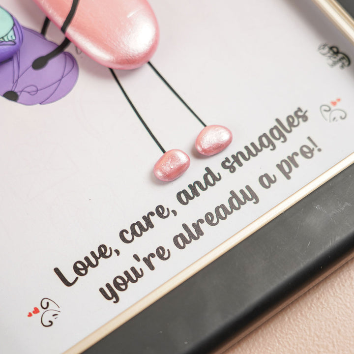 Personalized Pebble Art Baby Bloom Wooden Name Plate With Lights