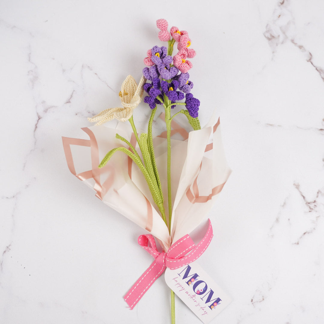 Handmade Crochet Mother'S Day Theme Cotton Flower Bouquet