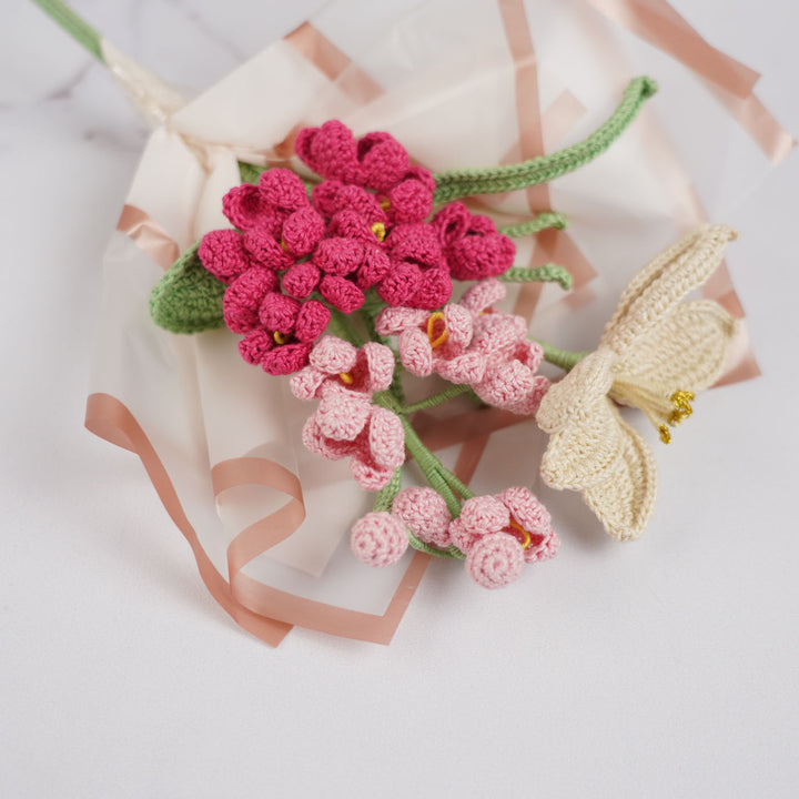 Handmade Crochet Mother'S Day Theme Cotton Flower Bouquet