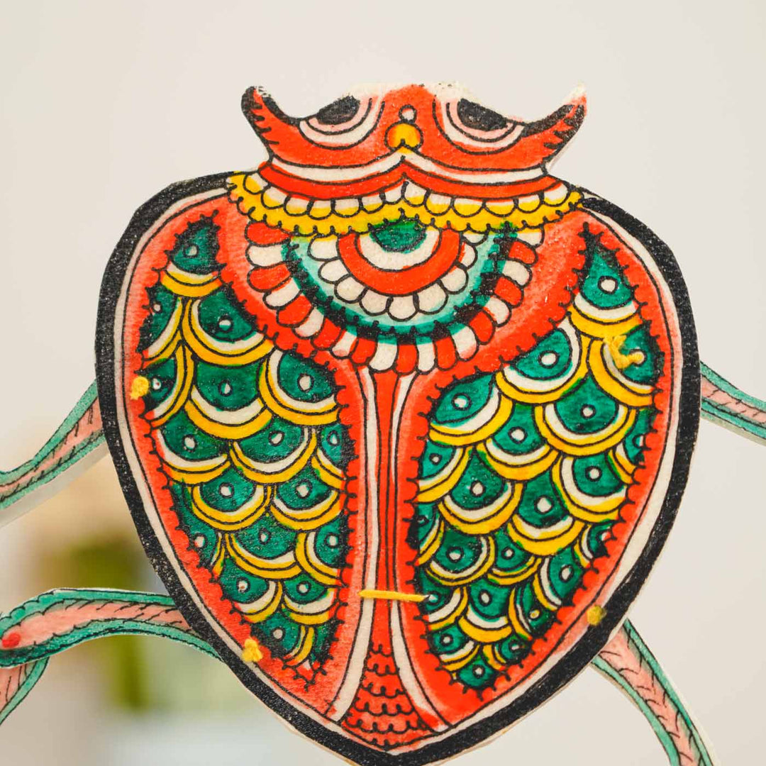 Hand-Painted Beetle Tholu Bommalata Flip Toy