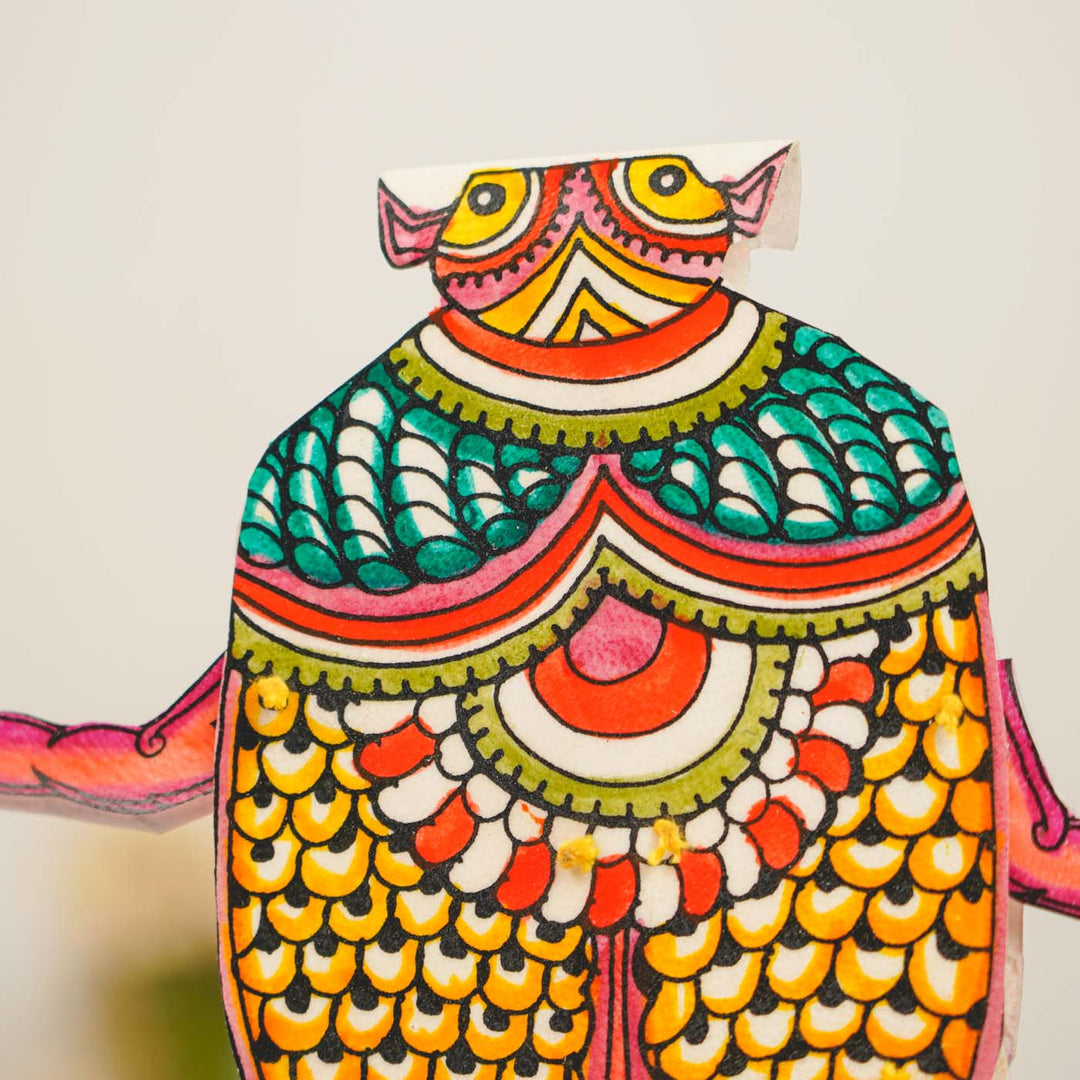 Hand-Painted Beetle Tholu Bommalata Flip Toy