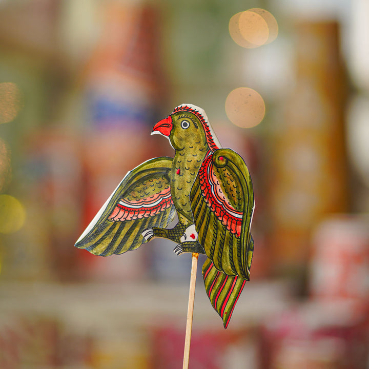 Hand-Painted Jatayu Tholu Bommalata Flip Toy